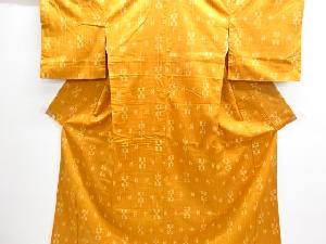 アンティーク　絣柄織り出し手織り紬着物